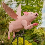 Large Pink Flying Pig Rocking Stake