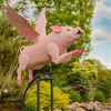 Large Pink Flying Pig Rocking Stake