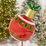 Large Red Christmas Ornament Garden Stake