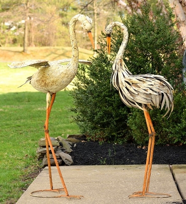 Large Rusty Dancing Herons (Set of 2) - Click to enlarge