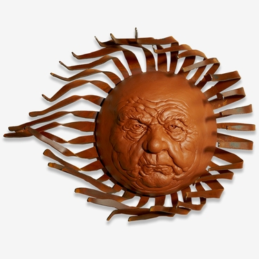 Large Sol Face Decor w/Wind Blown Rays - Click to enlarge