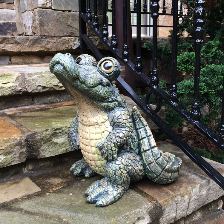 Large Standing Gator Statue only $124.95 at Garden Fun