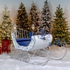 Large Victorian Christmas Sleigh "Kutaisi" - Blue/White