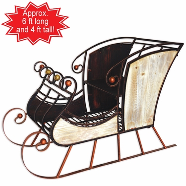White Wood & Metal Sleigh - Click to enlarge