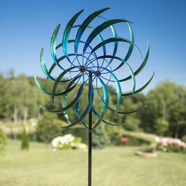 Large Windswept Wind Spinner - Caribbean Blue - Click to enlarge