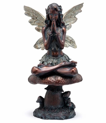 Large Yoga Fairy on Mushroom - Click to enlarge