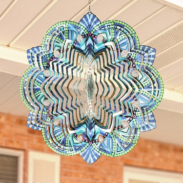 Laser Cut Teal Mandala Spinner - Click to enlarge