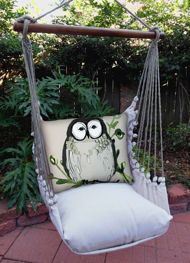 Latte Chubby Owl Hammock Chair Swing Set - Click to enlarge