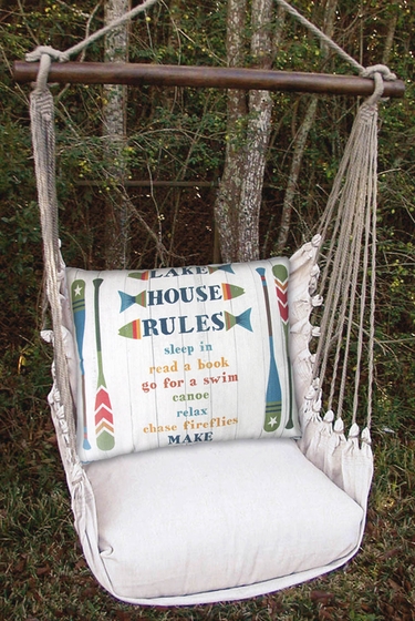 Latte Lake House Rules Hammock Chair Swing Set - Click to enlarge