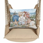 Latte Solid Coastal Shells Hammock Chair Swing Set