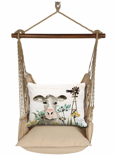 Latte Solid Cow at the Farm Hammock Chair Swing Set - Click to enlarge