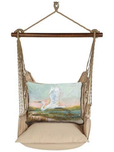 Latte Solid Egret Flying Serene Hammock Chair Swing Set - Click to enlarge
