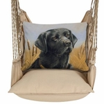 Latte Solid Labrador Black Hammock Chair Swing Set