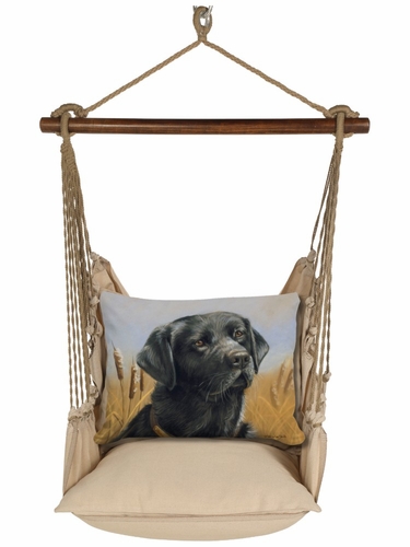 Latte Solid Labrador Black Hammock Chair Swing Set - Click to enlarge