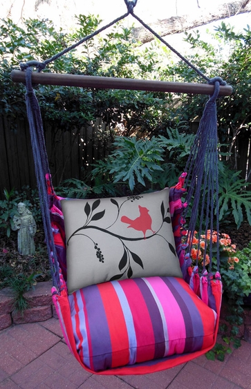 Lava Stripe Bird on Limb Hammock Chair Swing Set - Click to enlarge