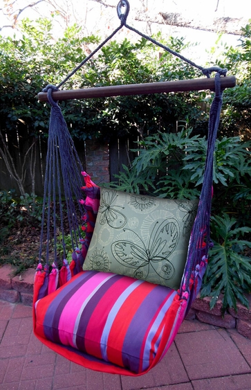 Lava Stripe Butterfly Circles Hammock Chair Swing Set - Click to enlarge