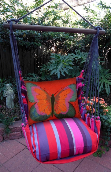 Lava Stripe Butterfly Hammock Chair Swing Set - Click to enlarge