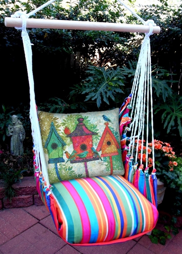 Le Jardin 3 Birdhouses Hammock Chair Swing Set - Click to enlarge