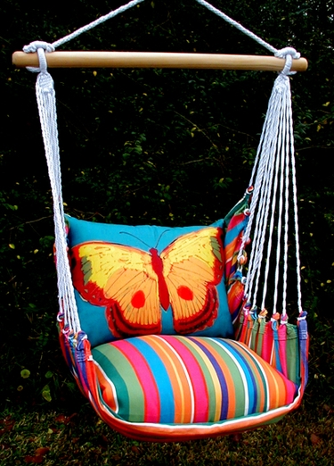 Le Jardin Blue Butterfly Hammock Chair Swing Set - Click to enlarge