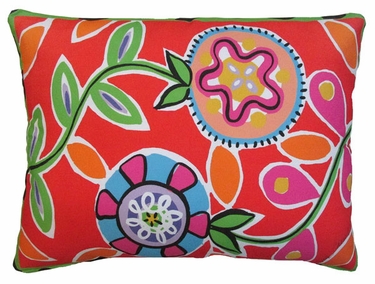 Le Jardin Flower Outdoor Pillow - Click to enlarge