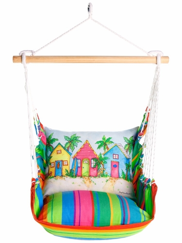 Le Jardin Nouveau Beach Colorful Cottages Hammock Chair Swing Set - Click to enlarge