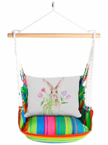 Le Jardin Nouveau Bunny in Watercolor Hammock Chair Swing Set - Click to enlarge