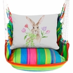 Le Jardin Nouveau Bunny in Watercolor Hammock Chair Swing Set Le Jardin Nouveau Bunny in Watercolor Hammock Chair Swing Set