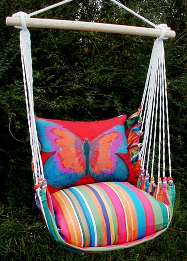 Le Jardin Red Butterfly Hammock Chair Swing Set - Click to enlarge
