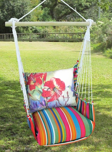 Le Jardin Red Lilies Hammock Chair Swing Set - Click to enlarge