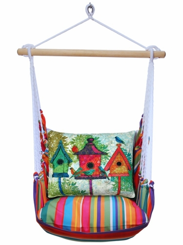 Le Jardin 3 Birdhouses Hammock Chair Swing Set - Click to enlarge