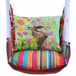 Le Jardin Stripe Blue Birds with Watering Can Hammock Chair Swing Set Le Jardin Stripe Blue Birds with Watering Can Hammock Chair Swing Set