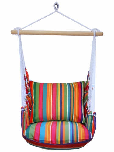 Le Jardin Stripe Fabric Hammock Chair Swing Set - Click to enlarge