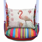 Le Jardin Stripe Flamingo Sealife Medley Hammock Chair Swing Set