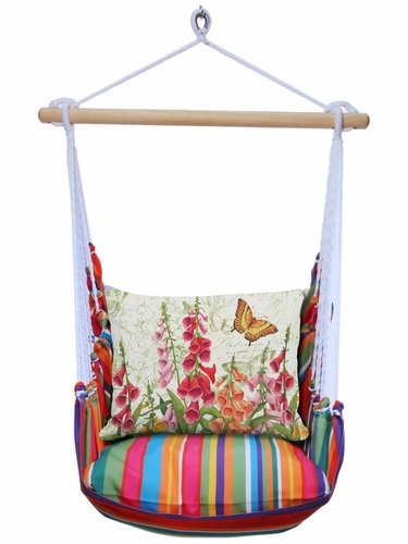 Le Jardin Foxgloves Toile Hammock Chair Swing Set - Click to enlarge