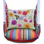 Le Jardin Stripe Wildflower Garden 2 (yellow) Hammock Chair Swing Set