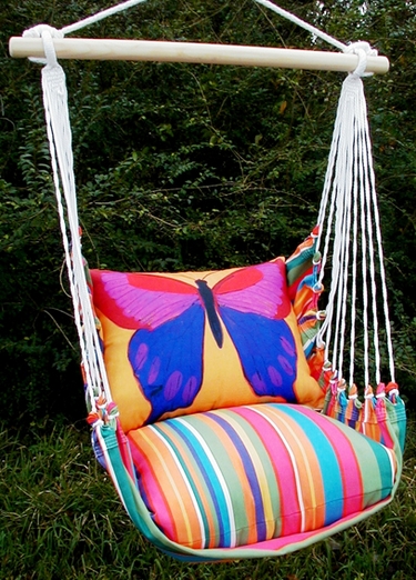 Le Jardin Yellow Butterfly Hammock Chair Swing Set - Click to enlarge