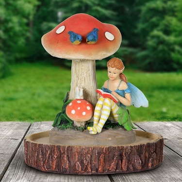 LED Fairy Statue Reading w/Timer - Click to enlarge