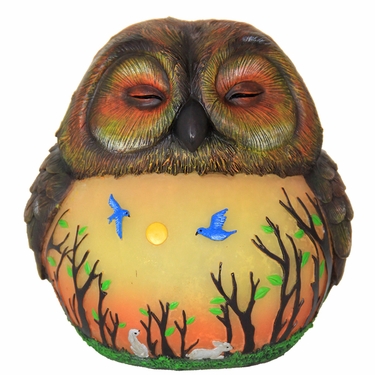 LED Owl Statue w/Forest Silhouette - Battery Powered - Click to enlarge