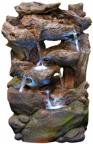 LED Rainforest Cascading Streams Outdoor Fountain - Click to enlarge