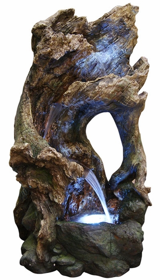 LED Rainforest Hollowed Tree Outdoor Fountain - Click to enlarge