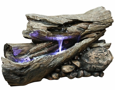 LED Rainforest Horizontal Waterfall Outdoor Fountain - Click to enlarge
