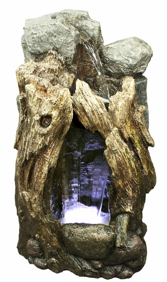 LED Rainforest Medium Waterfall Outdoor Fountain - Click to enlarge