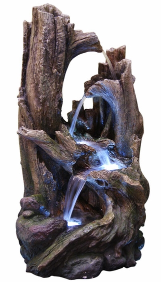 LED Rainforest Twisted Trunks Outdoor Fountain - Click to enlarge