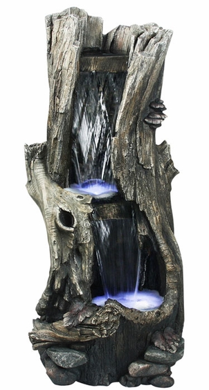 LED Rainforest Vertical Waterfall Outdoor Fountain - Click to enlarge
