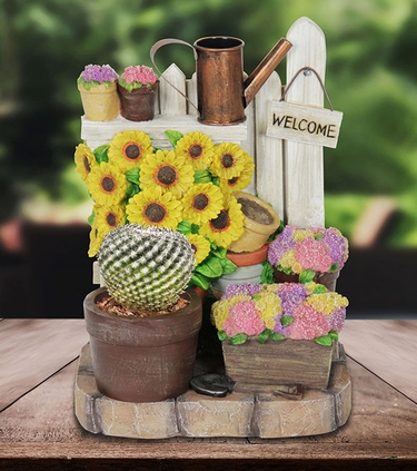 LED Sunflowers Planter w/Timer - Click to enlarge