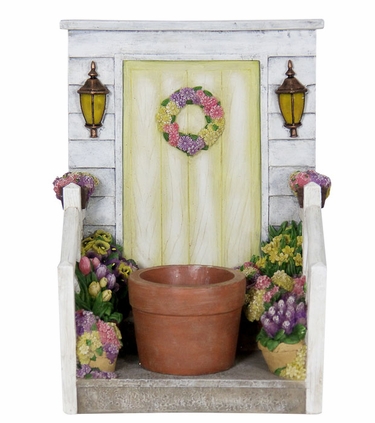 LED Yellow Door Planter w/Timer - Click to enlarge