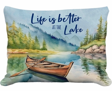 Life is Better at the Lake Outdoor Pillow - Click to enlarge