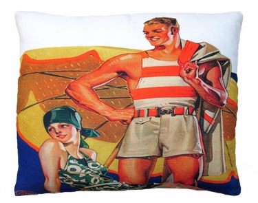 Lifeguard at Beach Outdoor Pillow - Click to enlarge