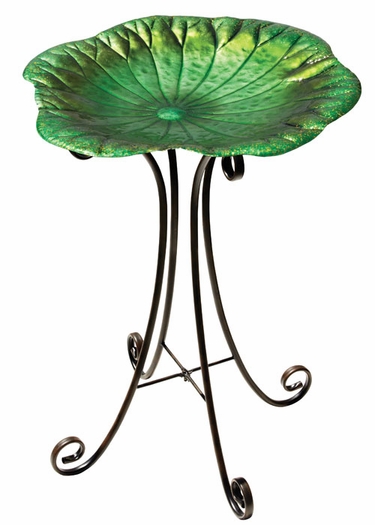 Lily Pad Bird Bath w/Stand - Click to enlarge