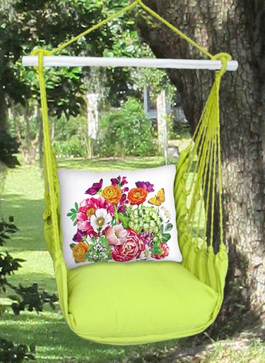Lime Yellow Summer Bouquet Hammock Chair Swing Set - Click to enlarge